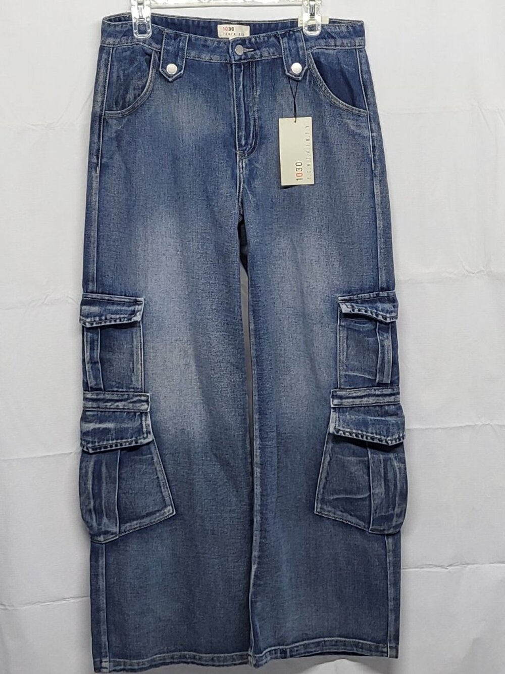 1030 Tenthirty Womens Wide Leg Cargo Jeans Junior Size 11  Baggy Skater NWT